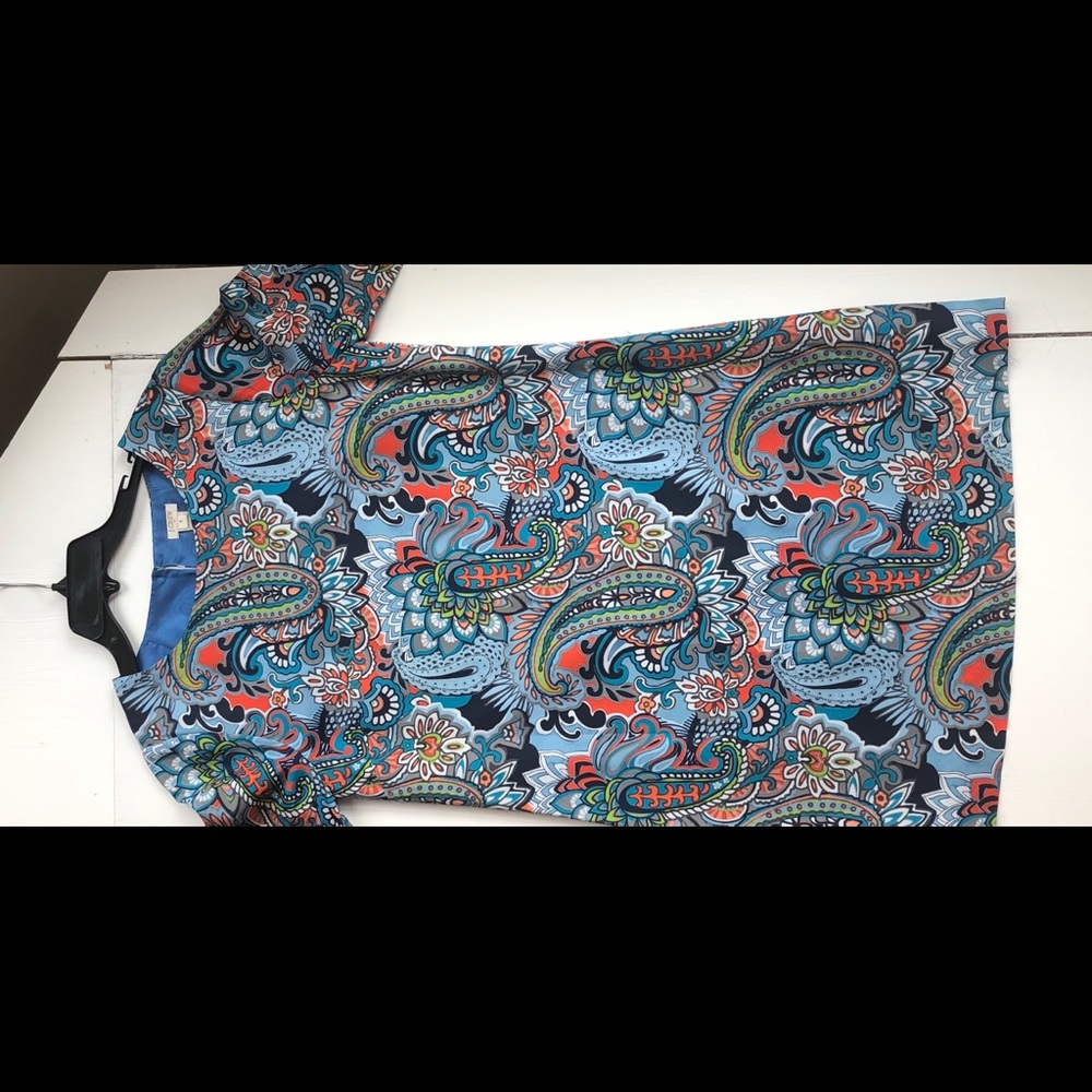 J. Crew blue paisley size 4